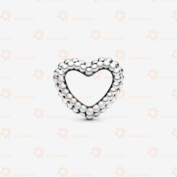 Pandora Beaded Open Heart Charm - Picture 2 of 5